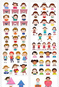 卡通可爱小学生儿童人物上课玩耍表情背景海报宣传矢量素材图片模板下载28.72mb儿童大全人物形象