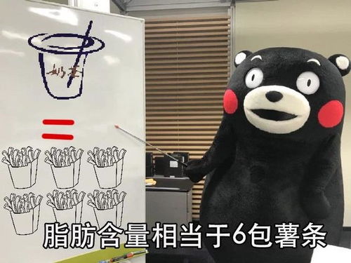 熊本熊表情包一杯奶茶的含糖量相当于5瓶可乐