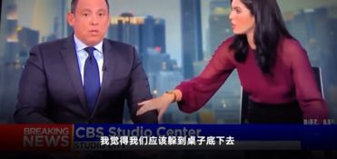 我们马上回来新闻主播直播中突遭地震钻入桌底