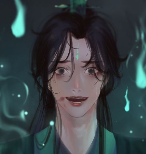 当天官赐福遇上厚涂画风,花城气质多变,戚容神情很悲伤