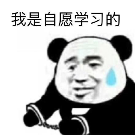 搞笑熊猫头之我是自愿学习表情包我很憔悴,我就是不想写作业