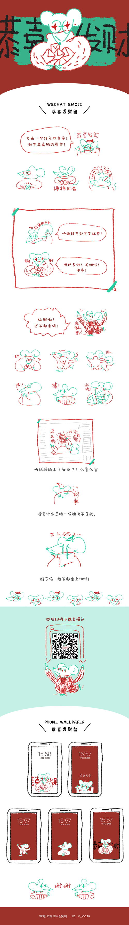 恭喜发财鼠微信表情包